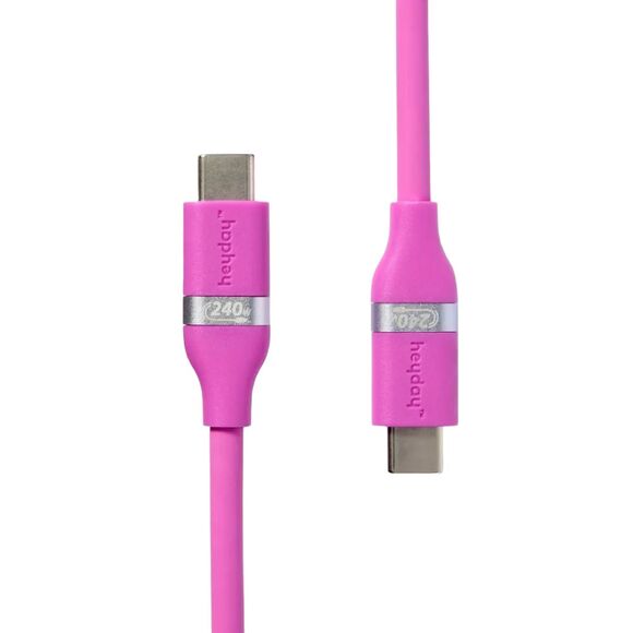 USB-C to USB-C 6ft Fast Charging Silicone Cable Neon Violet heyday 60W Durable - Picture 1 of 10